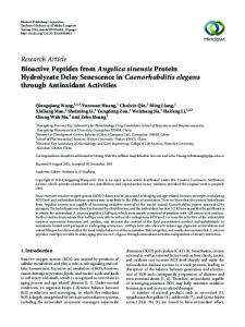 Bioactive Peptides from Angelica sinensis Protein Hydrolyzate Delay ...