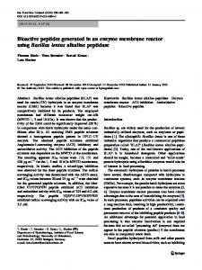 Bioactive peptides generated in an enzyme membrane ... - Springer Link