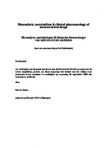 Bioanalysis, metabolism & clinical pharmacology of