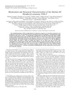 Biochemical and Structural Characterization of the Subclass B1 Metallo