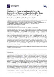 Biochemical Characterization and Complete Conversion of Coenzyme