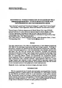 BIOCHEMICAL CHARACTERIZATION OF ...