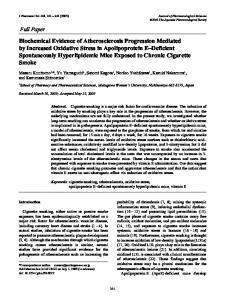 Biochemical Evidence of Atherosclerosis Progression ... - J-Stage