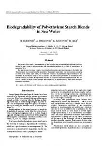 Biodegradability of Polyethylene Starch Blends in Sea Water - CiteSeerX