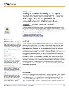 Biodegradation of diuron by an endophytic fungus ... - Semantic Scholar