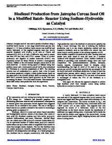 Biodiesel Production from Jatropha Curcas Seed Oil in a Modified ...