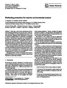 Biofouling protection for marine environmental sensors - Ocean Science