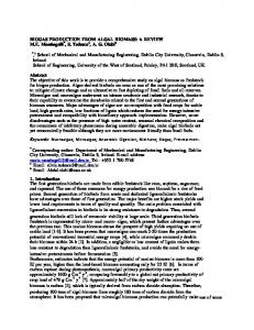 BIOGAS PRODUCTION FROM ALGAL BIOMASS