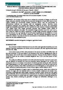 biogas production from dairy cattle manure, under organic ... - Scielo.br