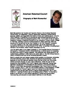 Biography - American Botanical Council