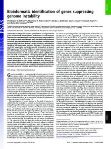 Bioinformatic identification of genes suppressing ... - Semantic Scholar