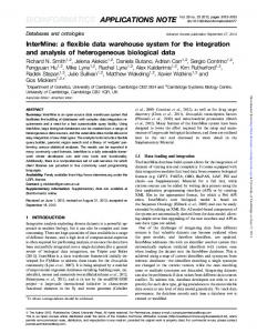 bioinformatics applications note