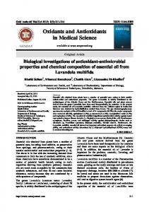 Biological investigations of antioxidant-antimicrobial