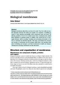 Biological membranes - Essays in Biochemistry - Biochemical Society