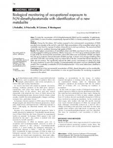 Biological monitoring of occupational exposure to N,N ... - NCBI