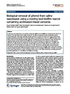 Biological removal of phenol from saline wastewater using ... - CiteSeerX