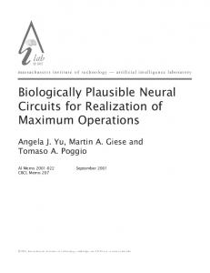 Biologically Plausible Neural Circuits for ... - Semantic Scholar