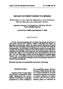 BIOLOGY OF SWEET CHERRY FLOWERING