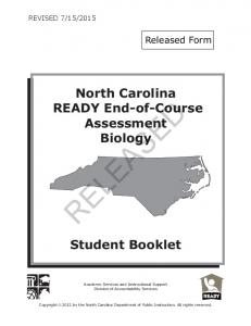 Biology Released Form - Public Schools of North Carolina