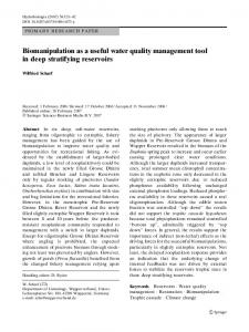 Biomanipulation as a useful water quality management ... - Springer Link