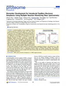 Biomarker Development for Intraductal Papillary ... - ACS Publications