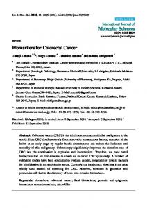 Biomarkers for Colorectal Cancer