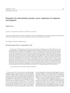 Biomarkers for determination prostate cancer