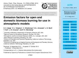 Biomass burning emission factors