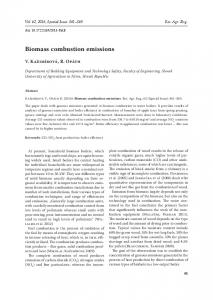 Biomass combustion emissions - Agricultural Journals