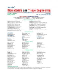 Biomaterials and Tissue Engineering