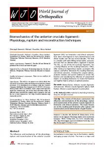 Biomechanics of the anterior cruciate ligament