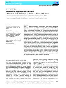 Biomedical applications of nisin