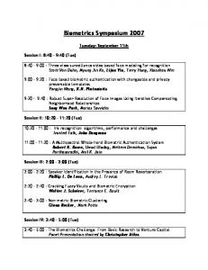 Biometrics Symposium 2007 - Semantic Scholar