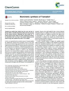 Biomimetic synthesis of Tramadol