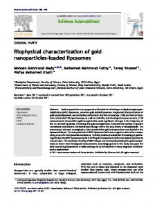 Biophysical characterization of gold nanoparticles-loaded liposomes