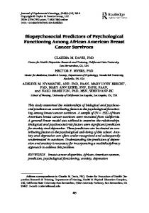 Biopsychosocial Predictors of Psychological Functioning Among ...