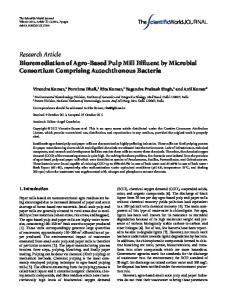 Bioremediation of Agro-Based Pulp Mill Effluent by Microbial ...