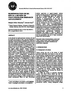 Bioremediation of Oil Spills - CiteSeerX