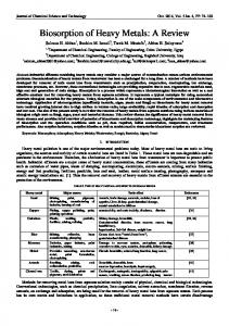 Biosorption of Heavy Metals: A Review