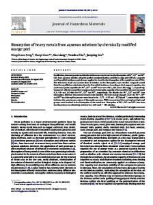 Biosorption of heavy metals from aqueous solutions by chemically ...