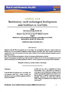 Biotelemetry - Rural and Remote Health