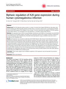 Biphasic regulation of A20 gene expression during ... - Virology Journal