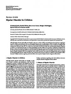 Bipolar Disorder in Children