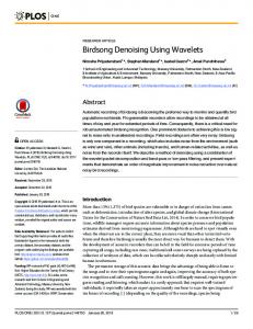 Birdsong Denoising Using Wavelets