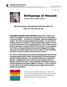 Birthpangs of Messiah - Hebrew for Christians