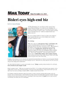 Bisleri eyes high-end biz - Vedica