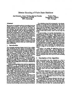 Bitwise Encoding of Finite State Machines - CiteSeerX