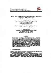 Black Box and White Box Identification of Formal ... - Semantic Scholar