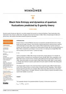 Black Hole Entropy and dynamics of quantum ... - Semantic Scholar