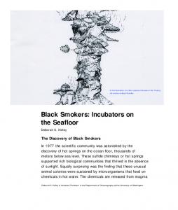 Black Smokers: Incubators on the Seafloor